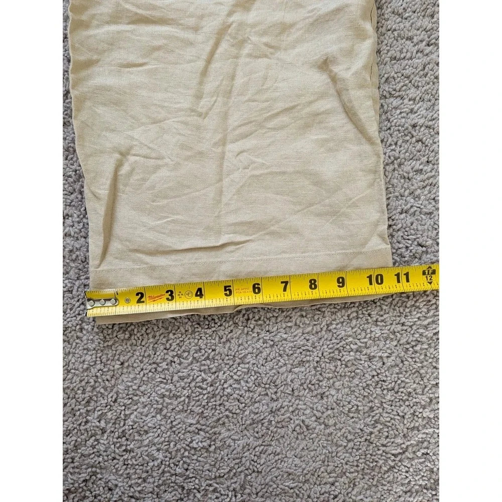 Quince European Linen Wide Leg Pants Womens Large (Fits 32x26) Driftwood NWT